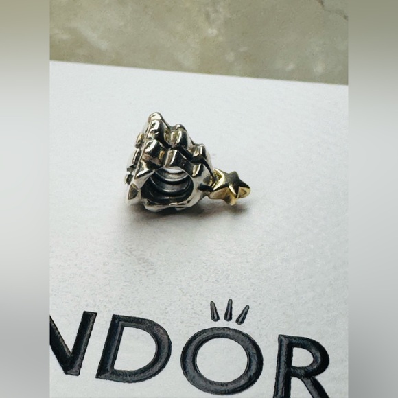 Authentic Retired Pandora Christmas Tree Two Tone 14k Gold & S925 Ale Silver - Picture 11 of 16